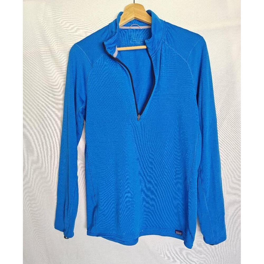 Patagonia Capilene Base Layer Pullover Blue Quarter Zip Thermal Long Sleeve M‎ - Picture 2 of 10